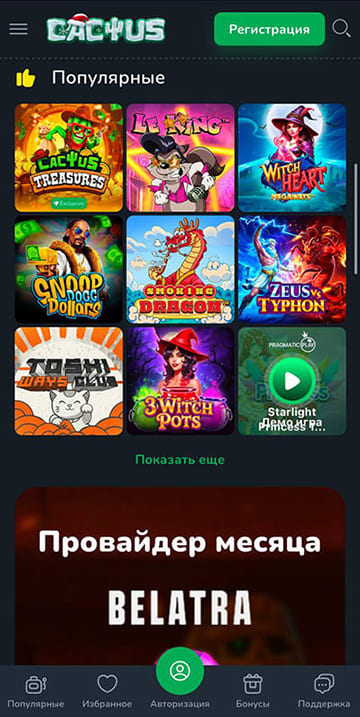 Приложение Cactus Casino для Android и iOS — мобильное казино на смартфоне