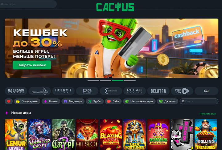 Зеркало Cactus Casino — рабочая ссылка для входа при блокировке